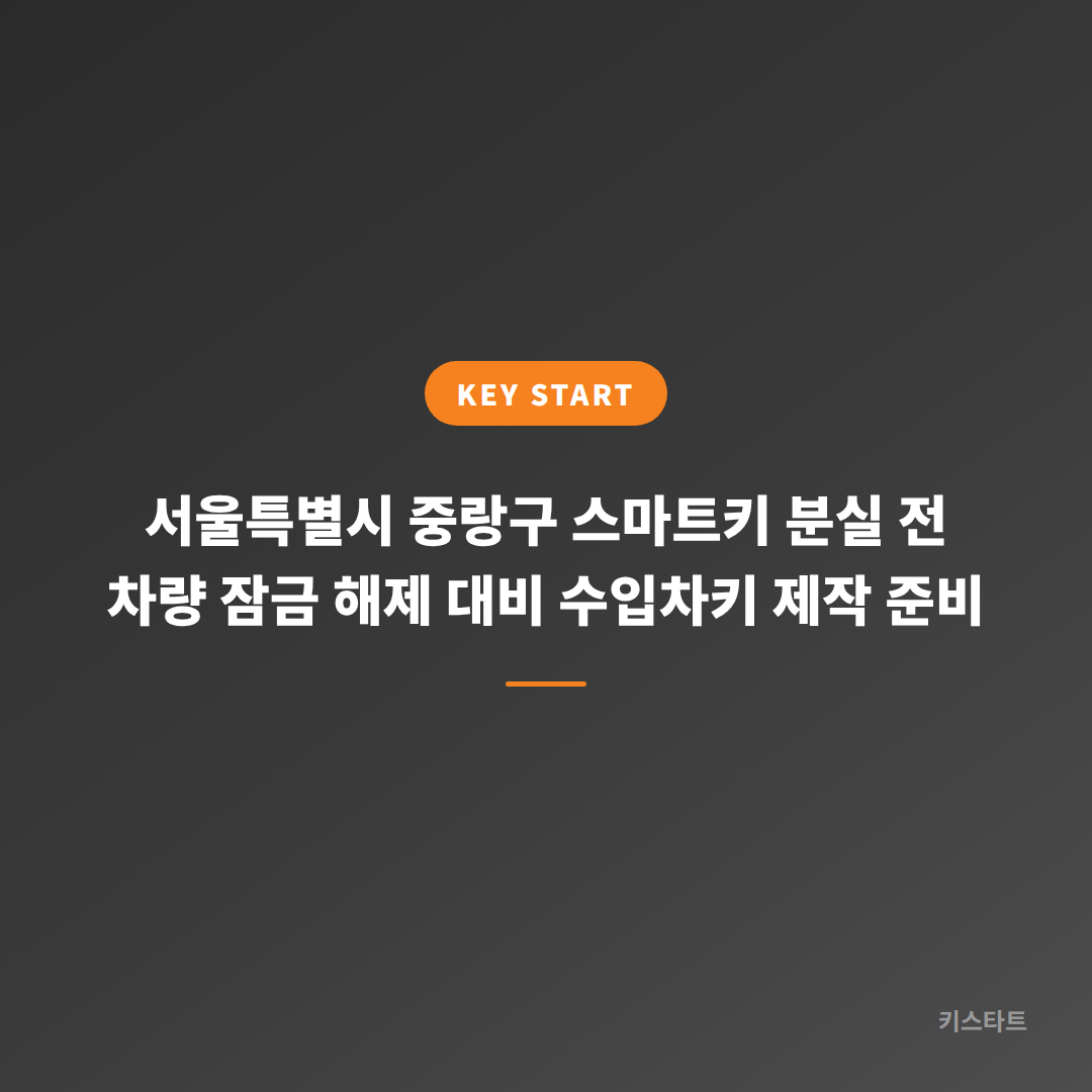 서울특별시 중랑구 스마트키 분실 전 차량 잠금 해제 대비 수입차키 제작 준비
