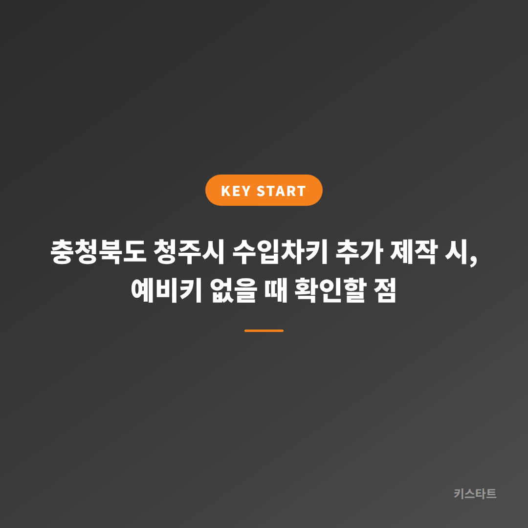 충청북도 청주시 수입차키 추가 제작 시, 예비키 없을 때 확인할 점