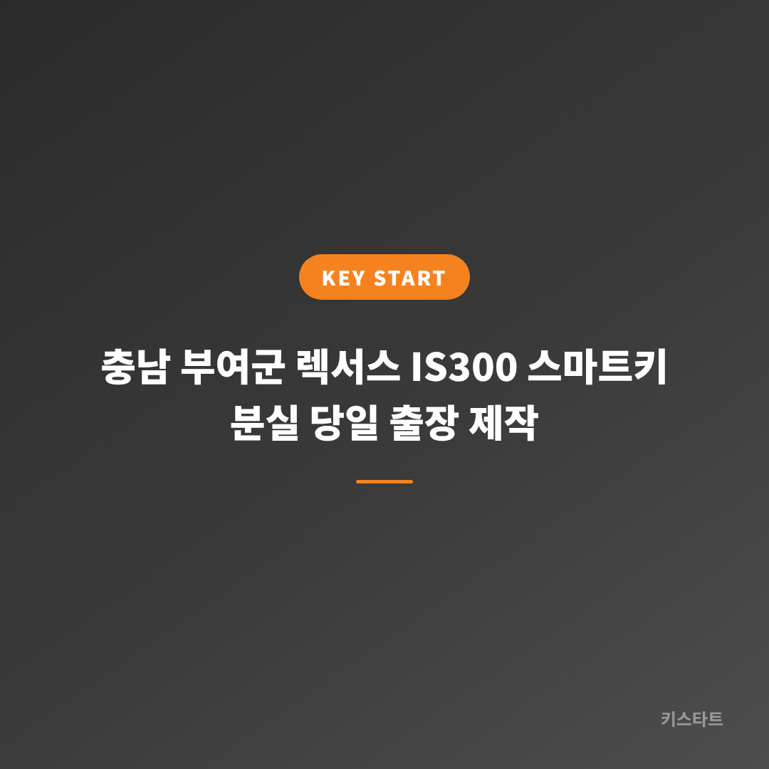 충남 부여군 렉서스 IS300 스마트키 분실 당일 출장 제작 대표 이미지