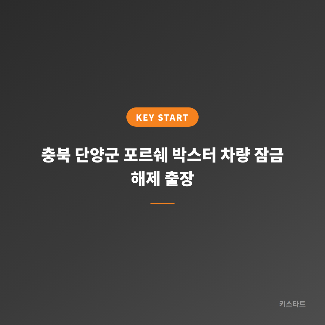 충북 단양군 포르쉐 박스터 차량 잠금 해제 출장 대표 이미지
