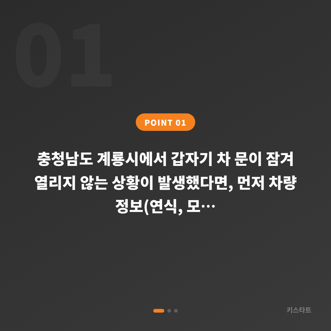 충청남도 계룡시 수입차키 제작 차량 락아웃 상황 해결 방법 - 상황 요약