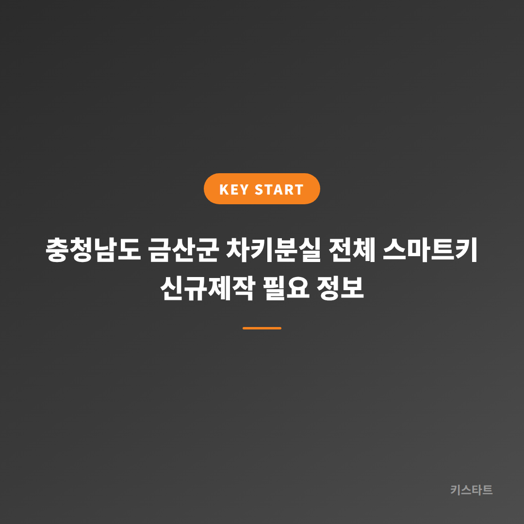 충청남도 금산군 차키분실 전체 스마트키 신규제작 필요 정보