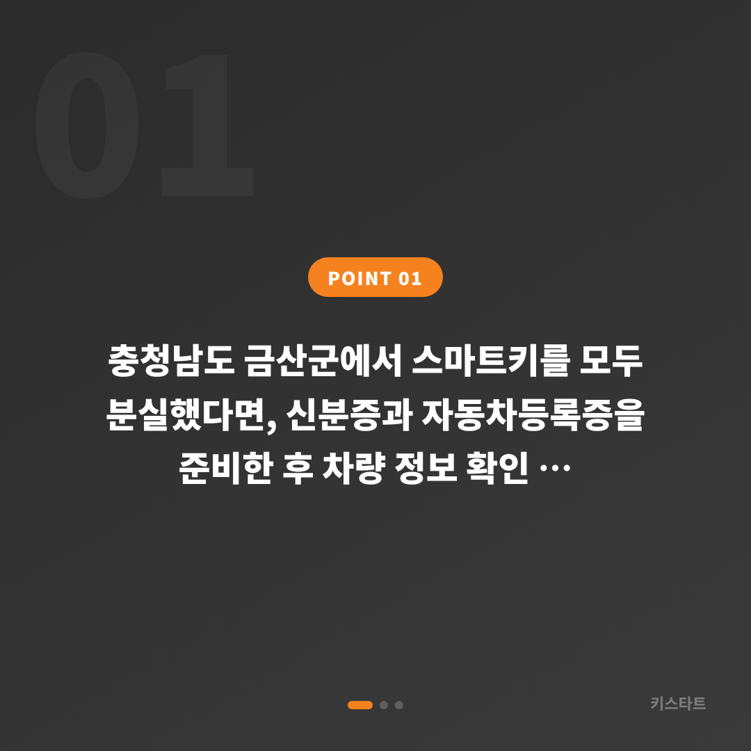 충청남도 금산군 차키분실 전체 스마트키 신규제작 필요 정보 - 상황 요약