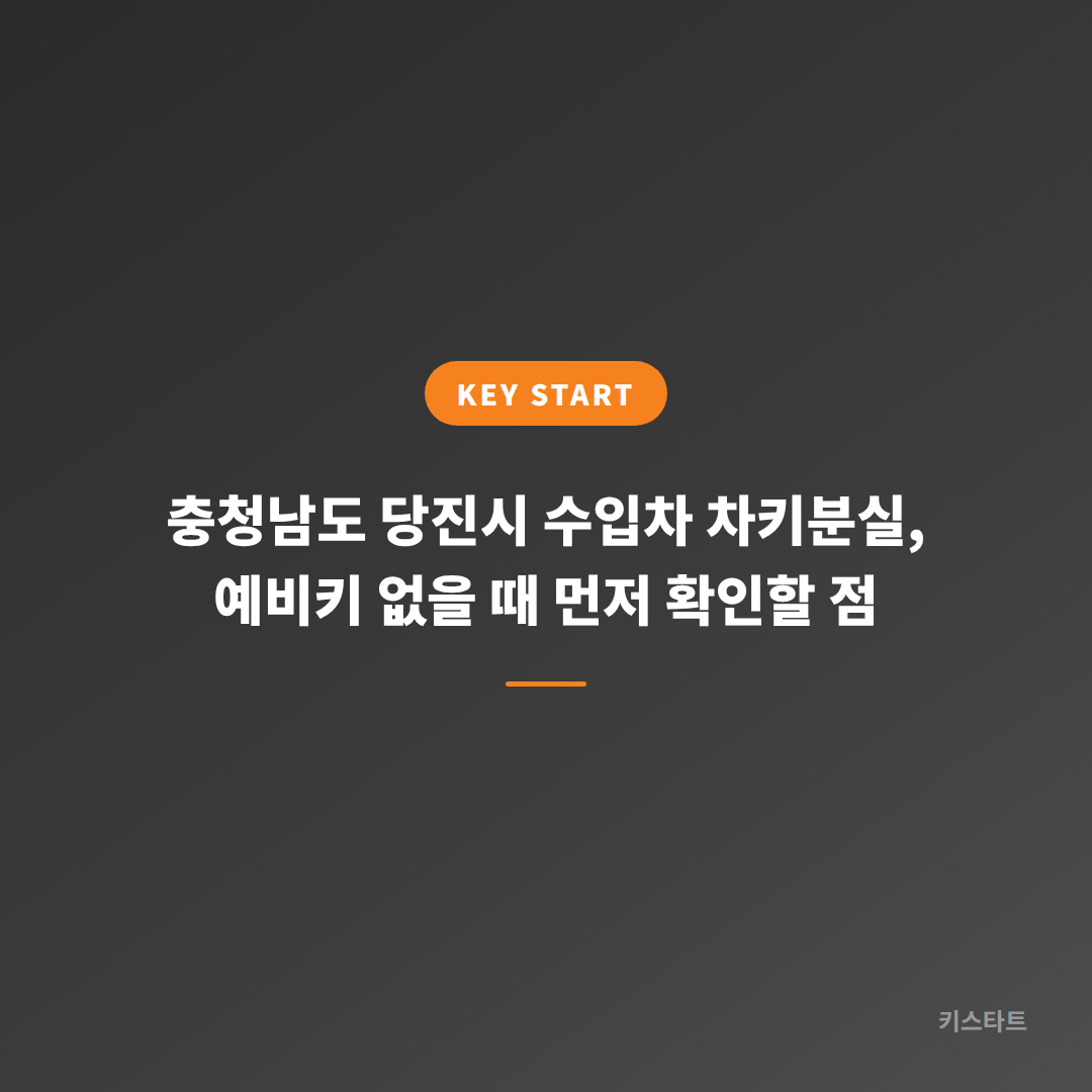 충청남도 당진시 수입차 차키분실, 예비키 없을 때 먼저 확인할 점