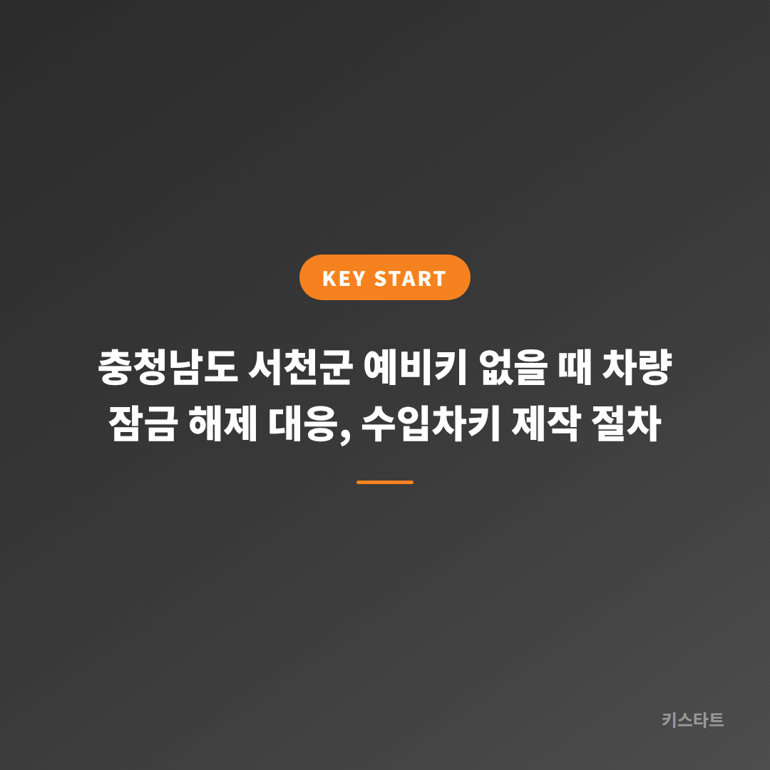 충청남도 서천군 예비키 없을 때 차량 잠금 해제 대응, 수입차키 제작 절차