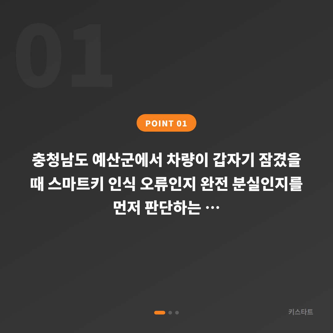 충청남도 예산군 폭스바겐 스마트키 인식 오류·분실 구분법, 수입차키 제작 - 상황 요약