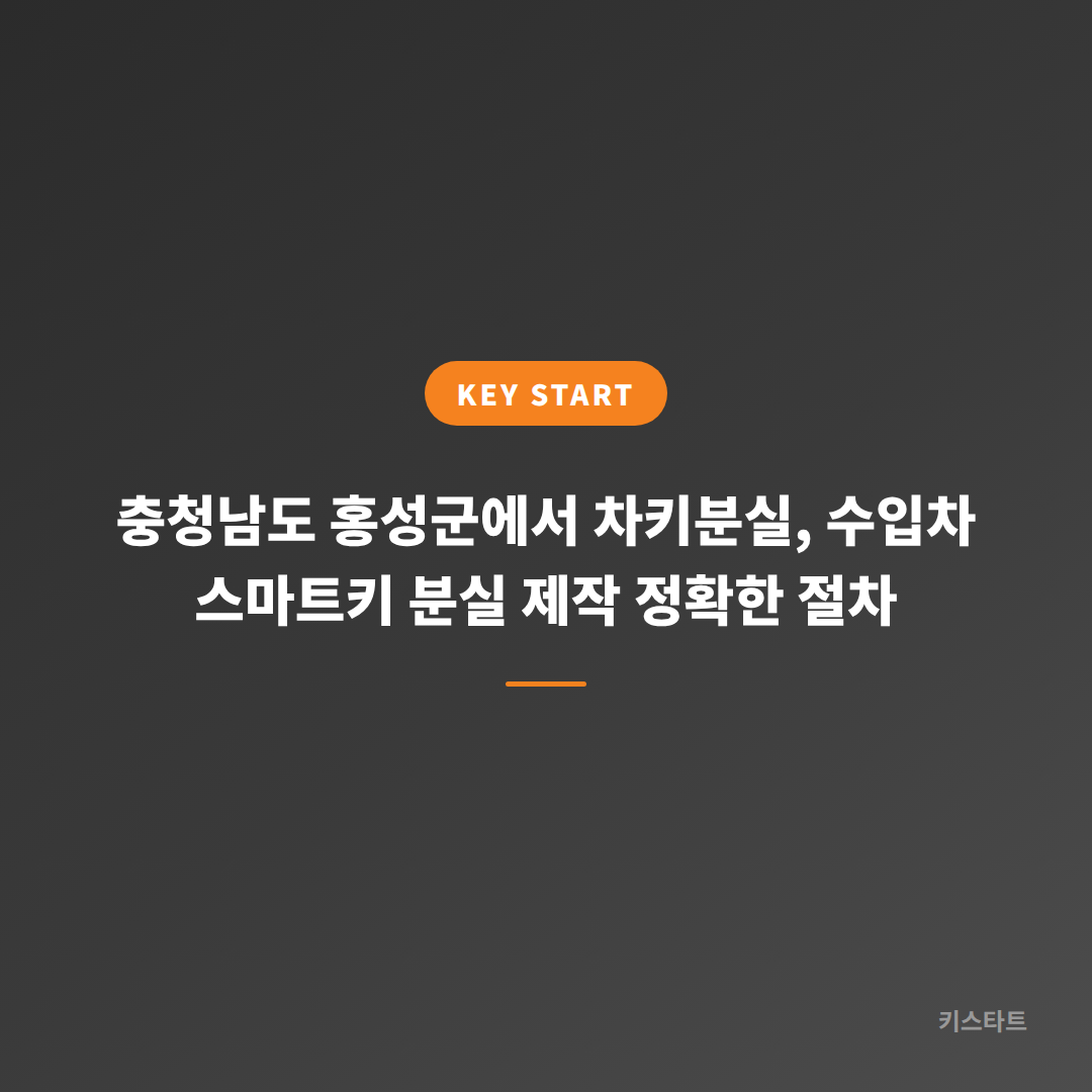 충청남도 홍성군에서 차키분실, 수입차 스마트키 분실 제작 정확한 절차