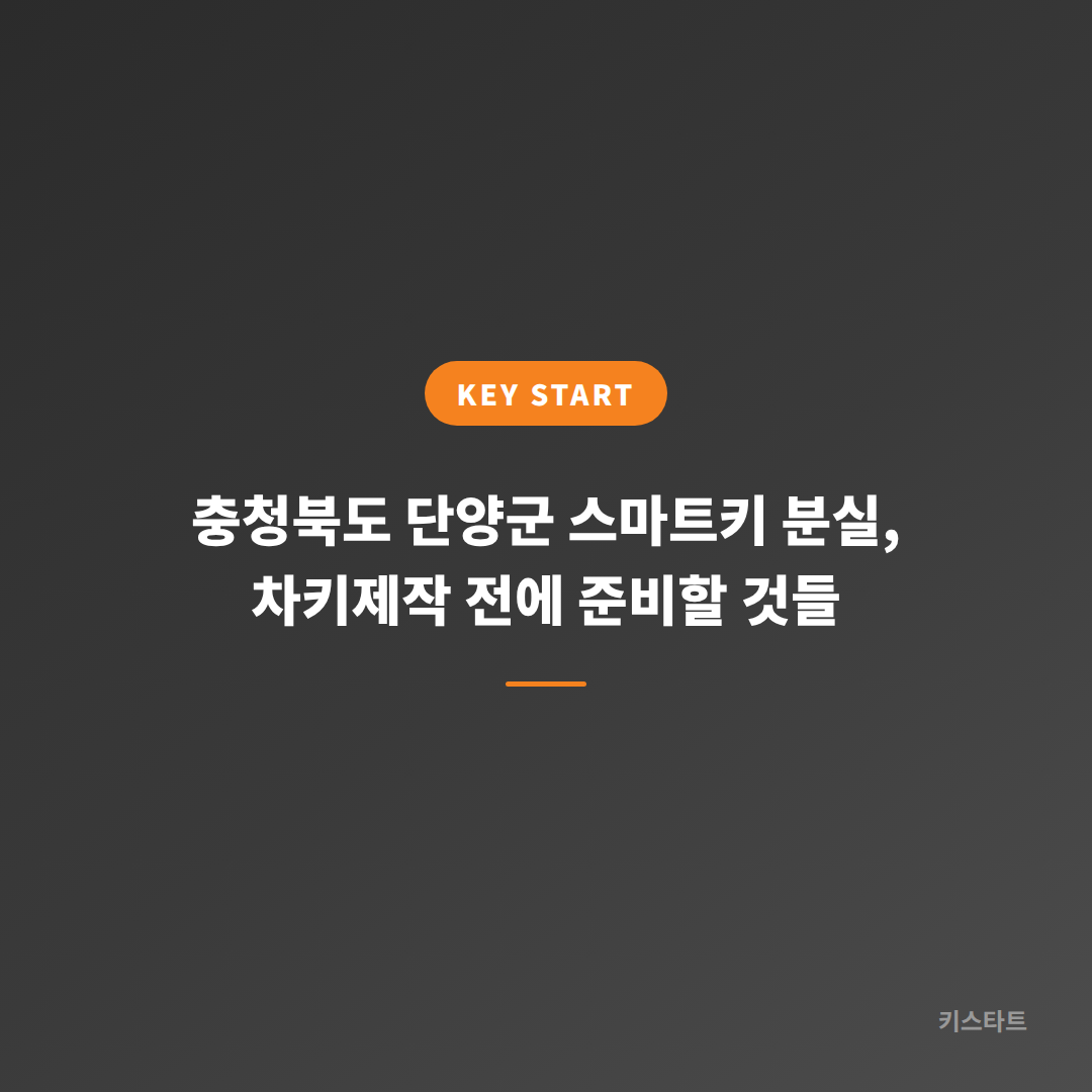 충청북도 단양군 스마트키 분실, 차키제작 전에 준비할 것들