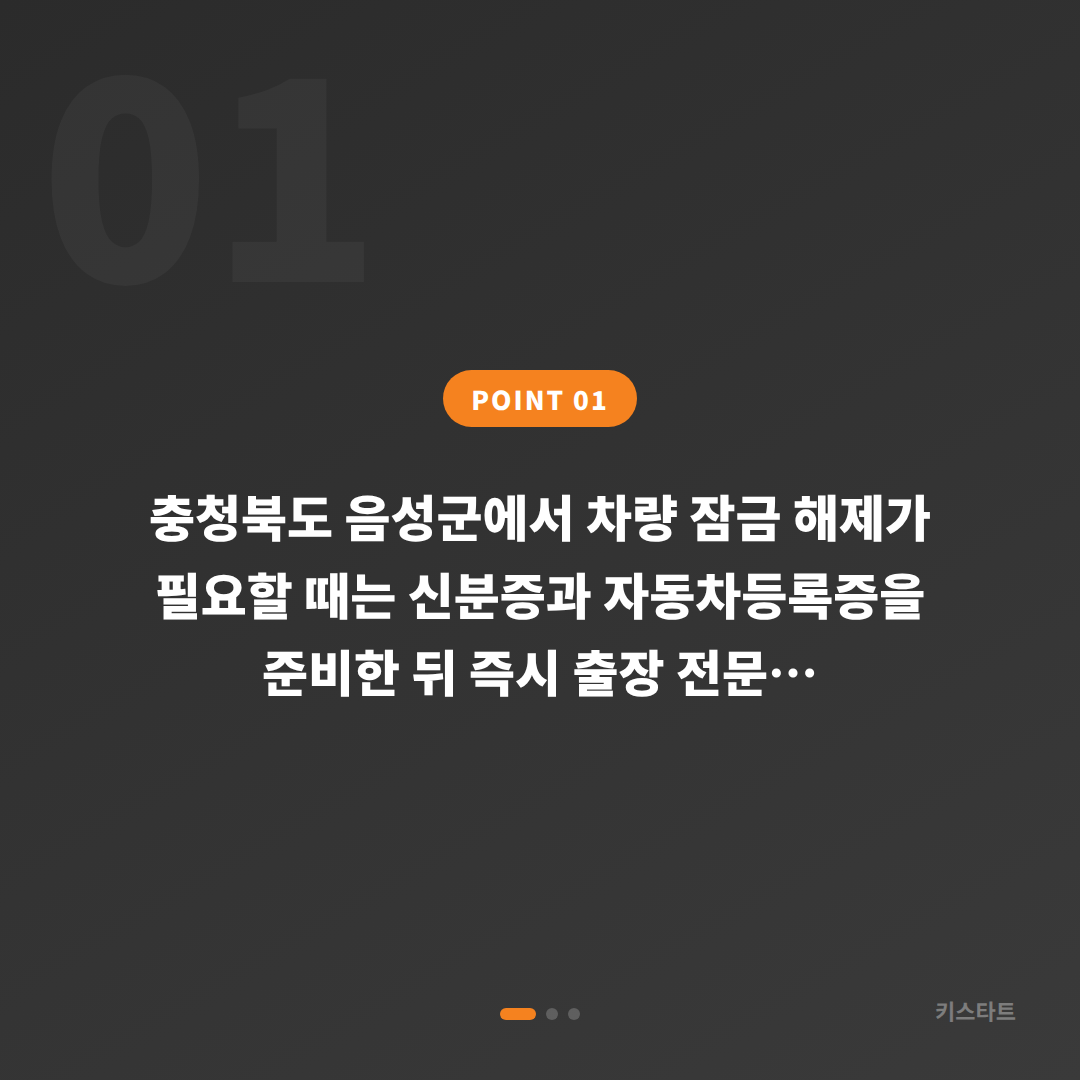 충청북도 음성군에서 차량 잠금 해제, 수입차키 제작 당일 출장 - 상황 요약