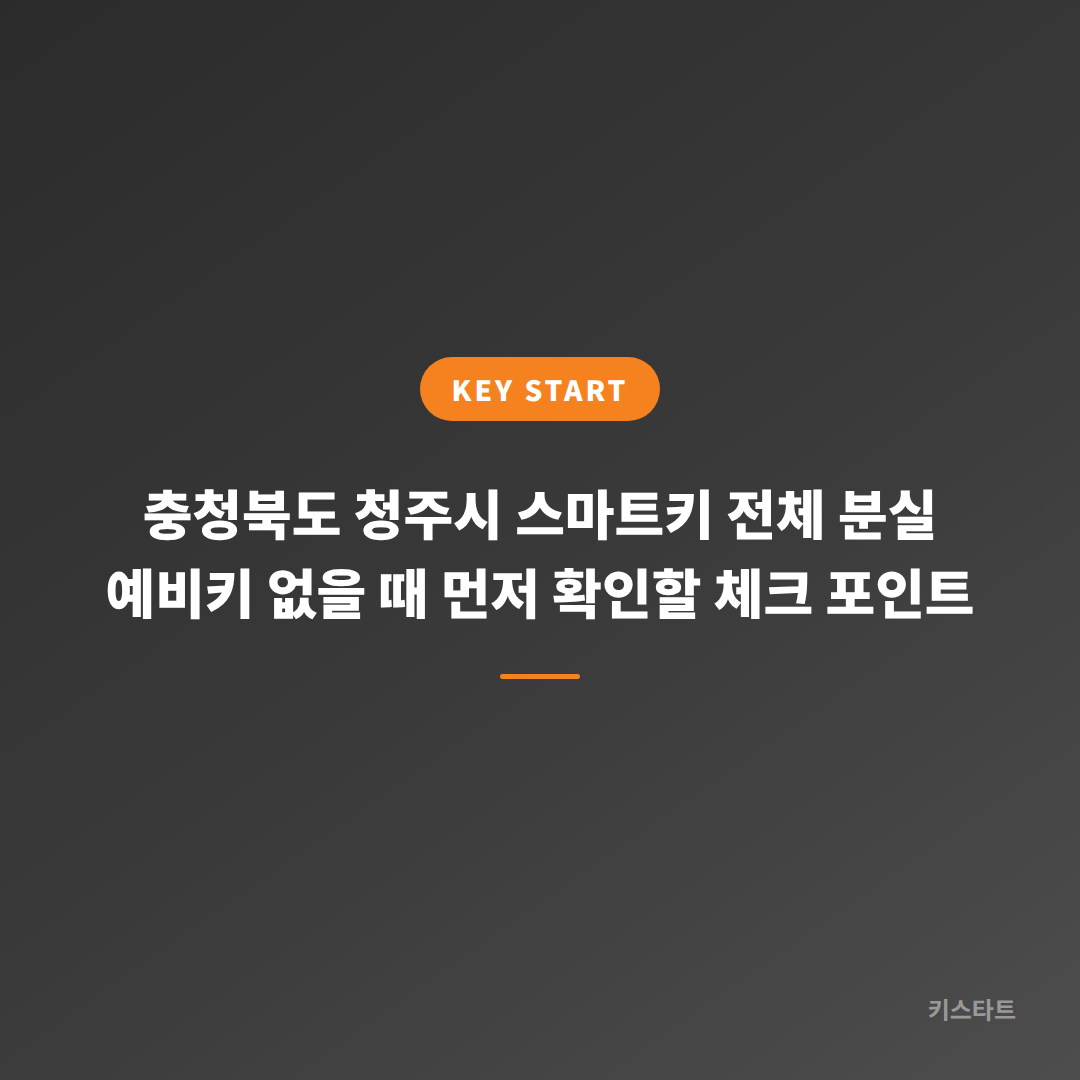 충청북도 청주시 스마트키 전체 분실 예비키 없을 때 먼저 확인할 체크 포인트