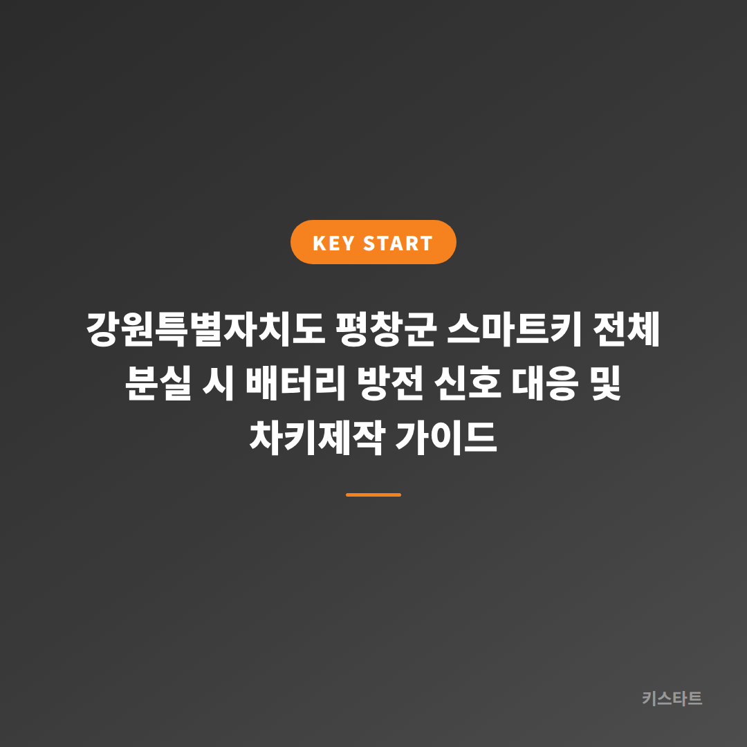 강원특별자치도 평창군 스마트키 전체 분실 시 배터리 방전 신호 대응 및 차키제작 가이드