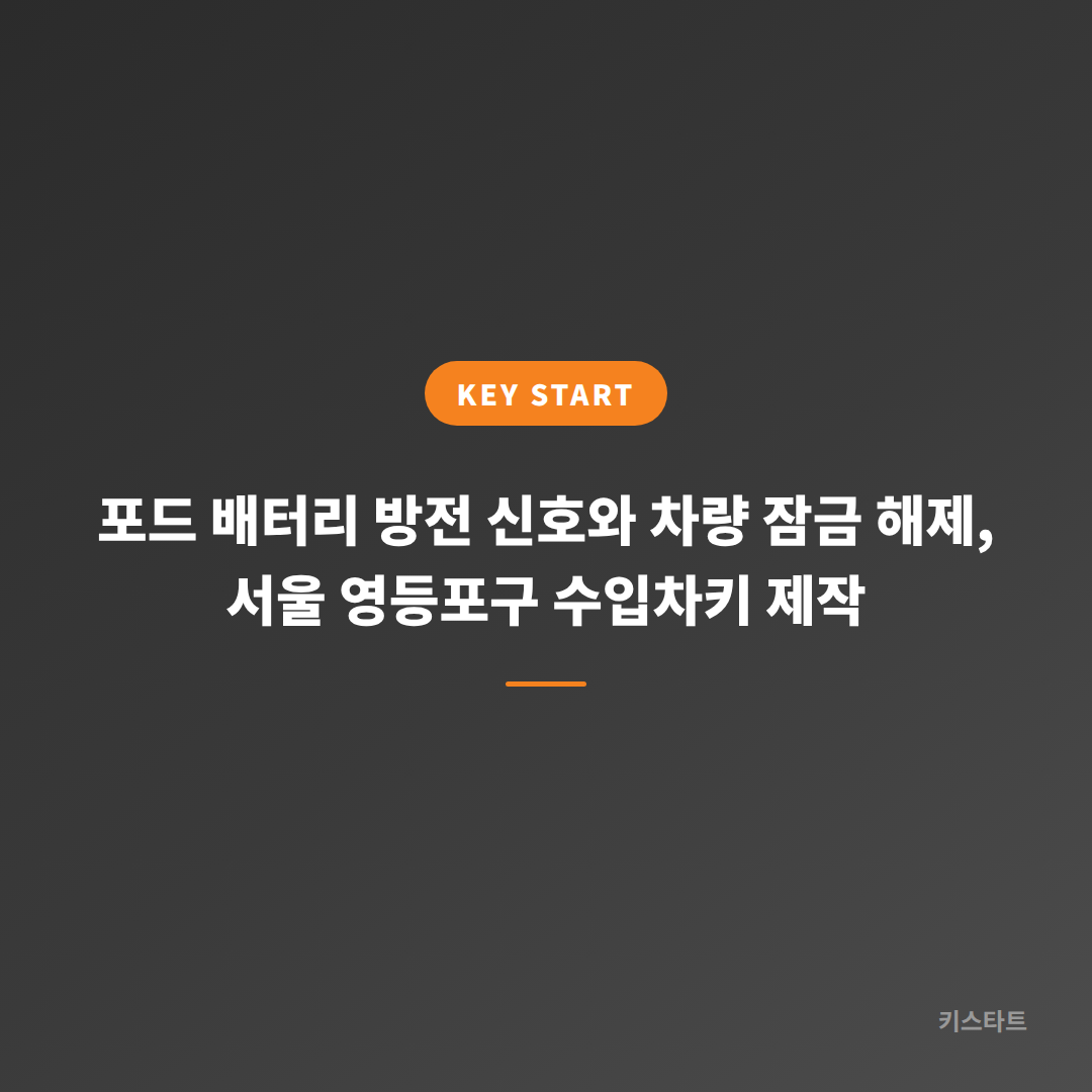 포드 배터리 방전 신호와 차량 잠금 해제, 서울 영등포구 수입차키 제작