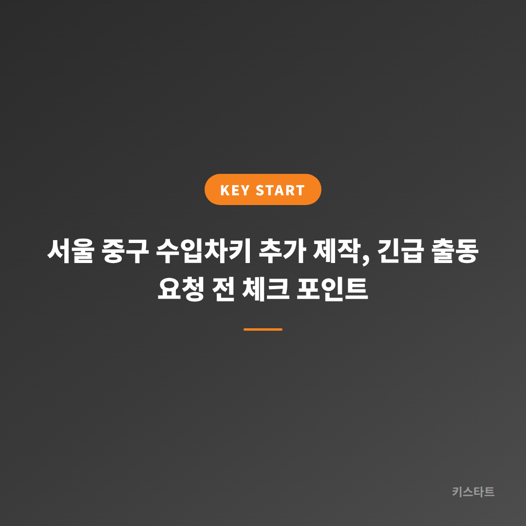 서울 중구 수입차키 추가 제작, 긴급 출동 요청 전 체크 포인트