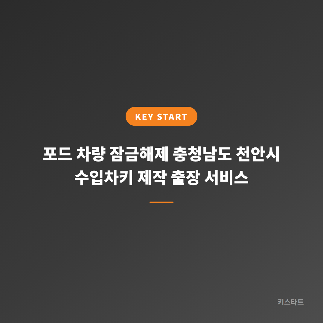 포드 차량 잠금해제 충청남도 천안시 수입차키 제작 출장 서비스