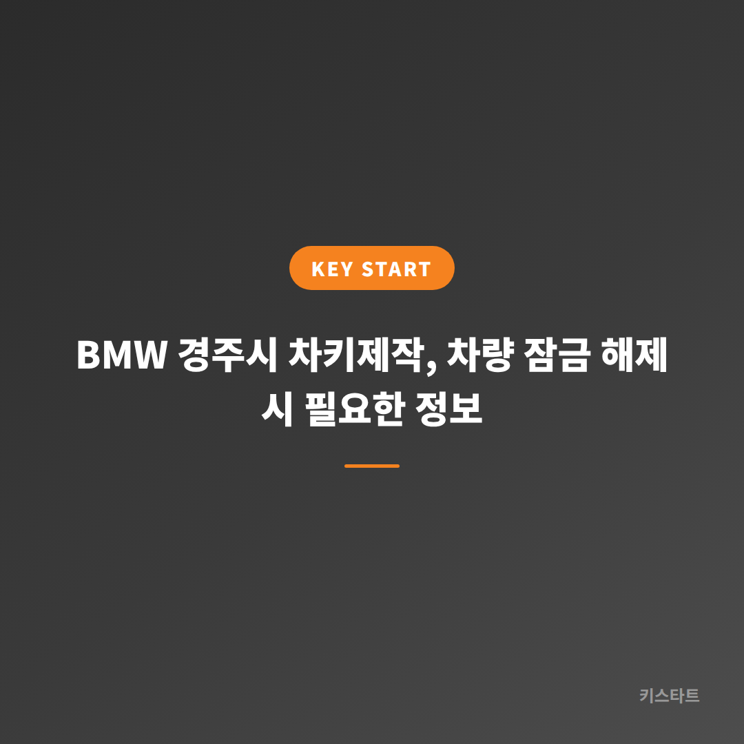 BMW 경주시 차키제작, 차량 잠금 해제 시 필요한 정보