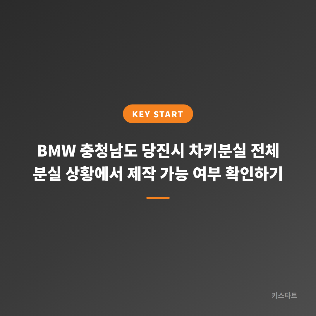BMW 충청남도 당진시 차키분실 전체 분실 상황에서 제작 가능 여부 확인하기